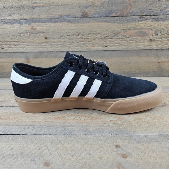 adidas Originals Seeley XT Low Profile Leather Shoes Black/White - Picture 8 of 11